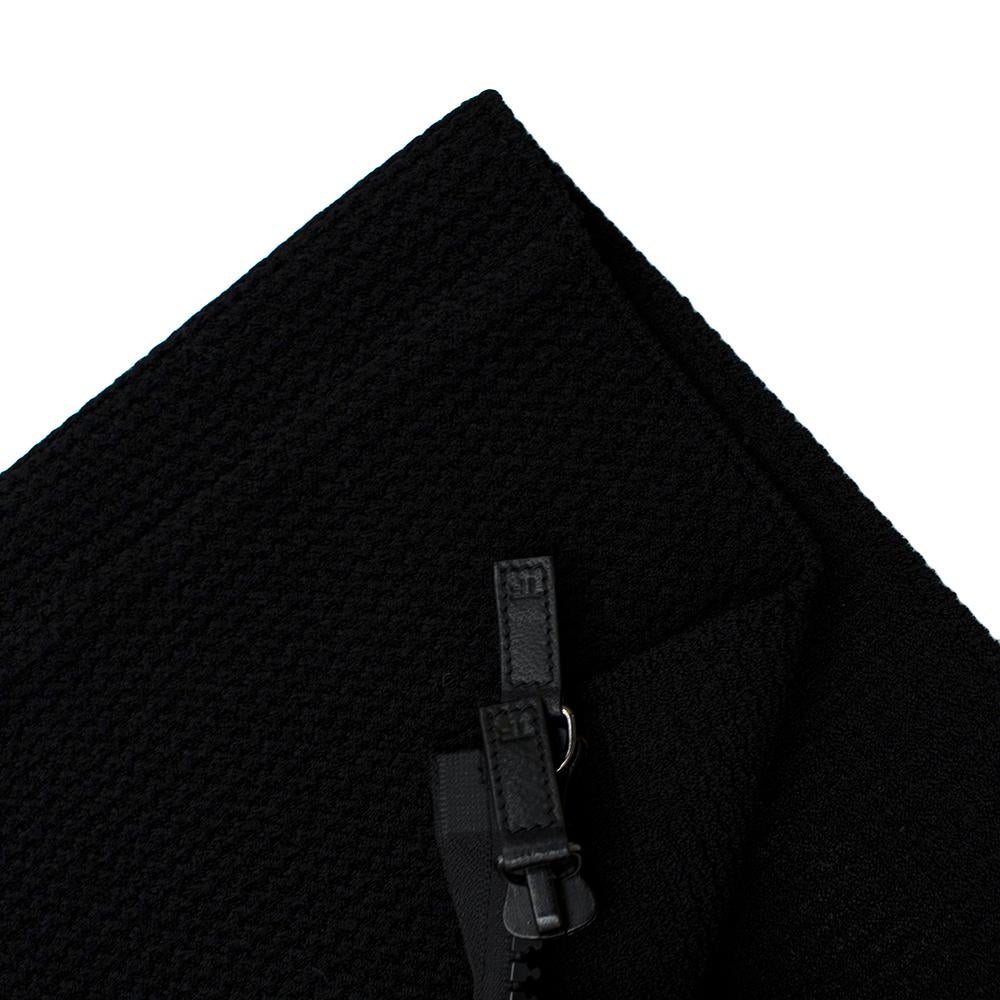 Tom Ford Schwarzes Waffelstrick-Langarmkleid mit Reißverschluss M 2
