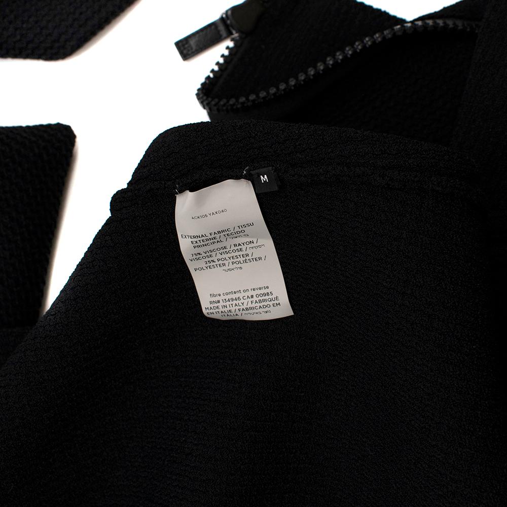 Tom Ford Schwarzes Waffelstrick-Langarmkleid mit Reißverschluss M 4