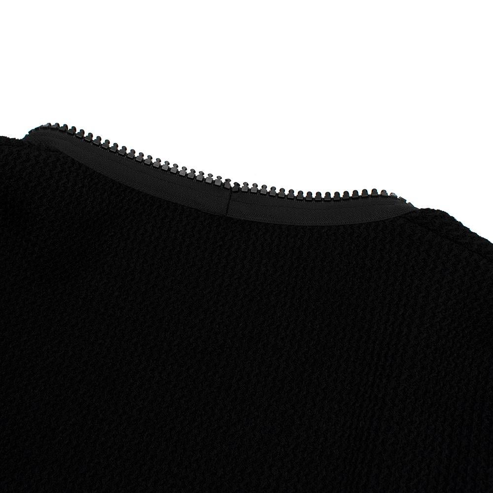Tom Ford Schwarzes Waffelstrick-Langarmkleid mit Reißverschluss M 5