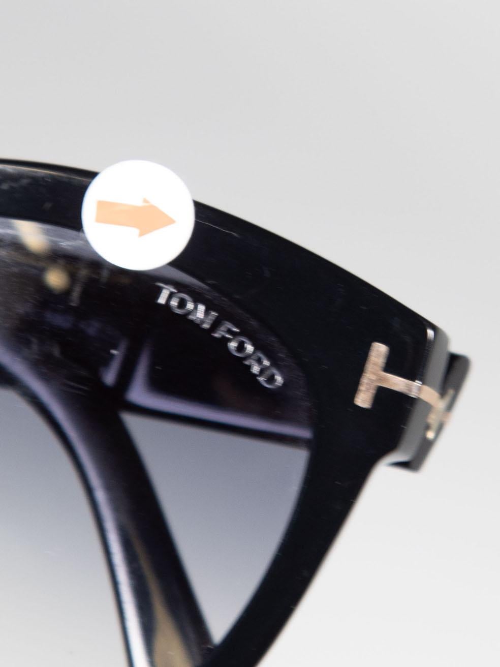 Tom Ford Black Wallace Round Sunglasses For Sale 1