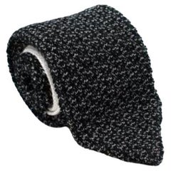 Tom Ford Black & White Knitted Tie