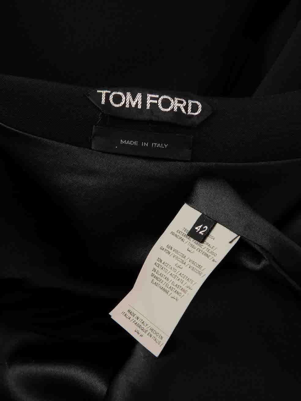 Tom Ford Black Wide Neck Zip Detail Midi Dress Size M For Sale 1