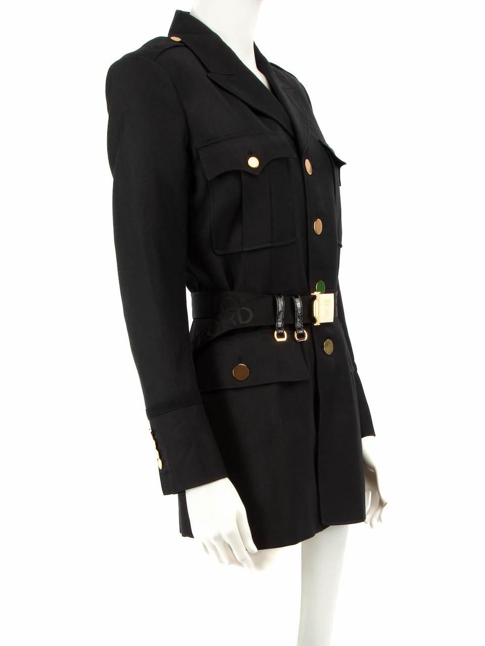 CONDITION is Never worn, with tags. No visible wear to coat is evident on this new Tom Ford designer resale item.
 
Details
Black
Wool
Military style coat
Mid length
Single breasted
4x Front buttoned flap pockets
Buttoned cuffs
Logo branded belt
2x