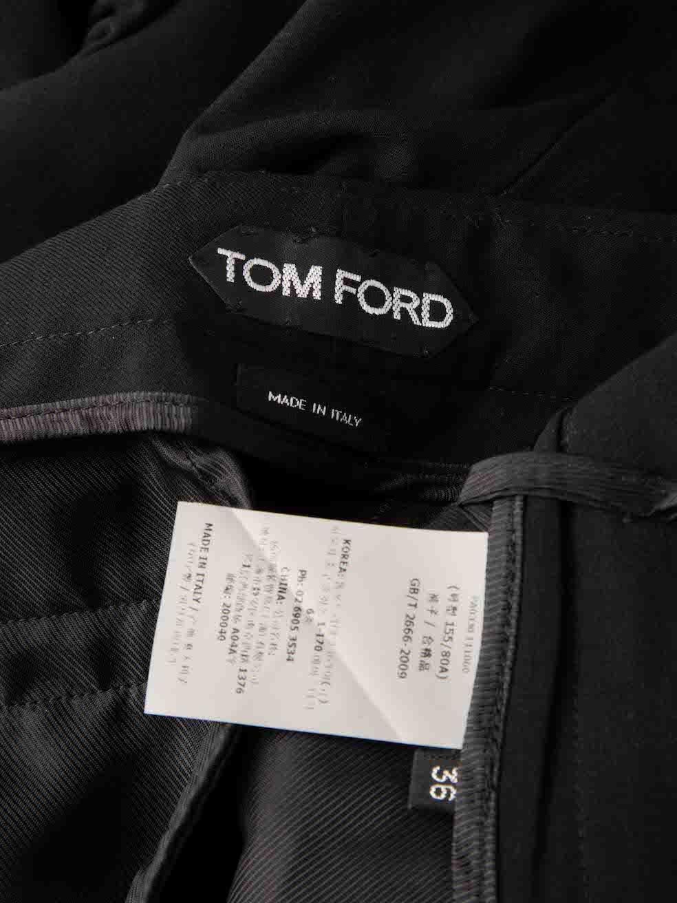 Women's Tom Ford Black Wool Blazer & Trousers Suit Size XXS