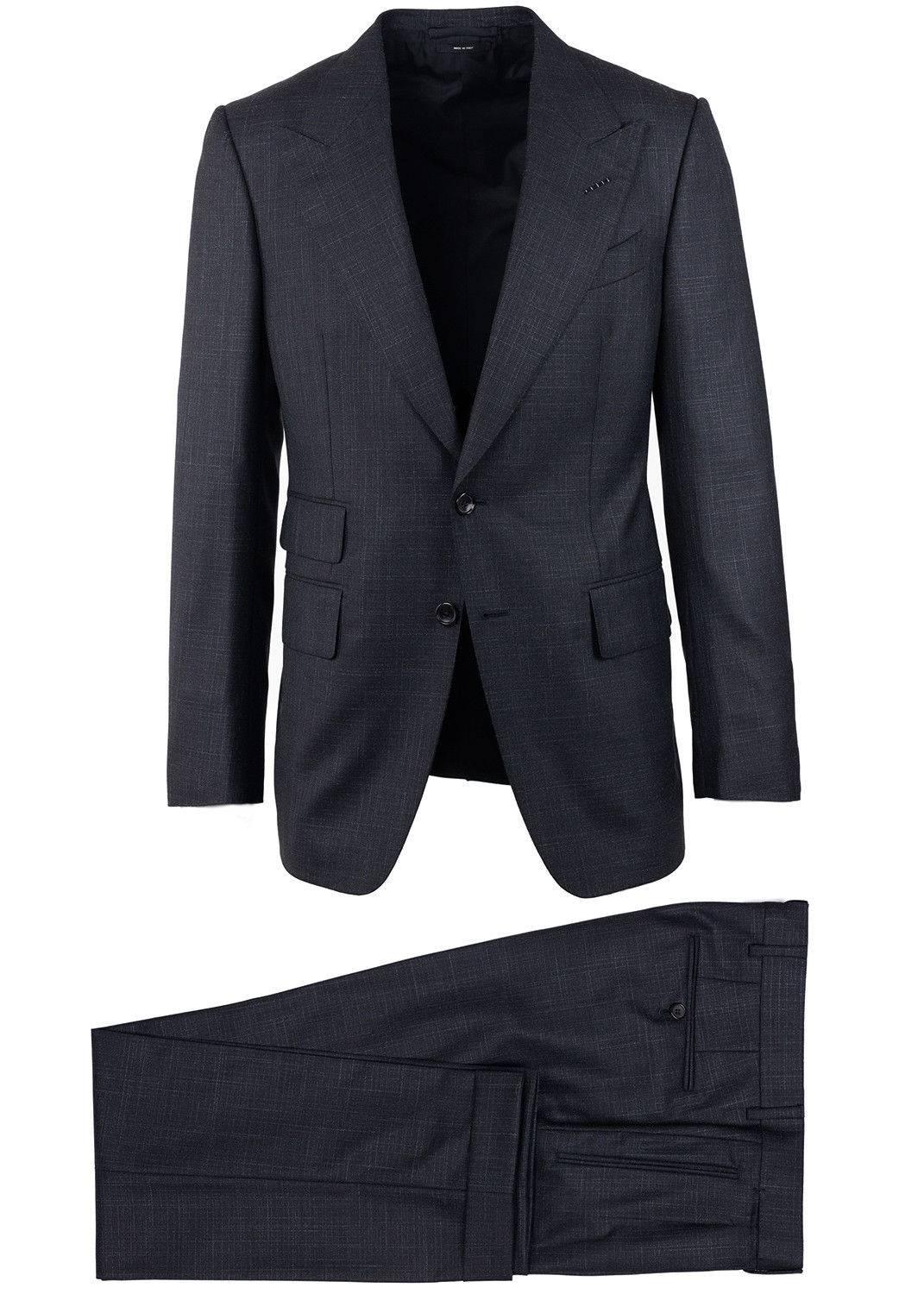 Tom Ford Black Wool Blend Shelton Two Button 2PC Suit For Sale 3