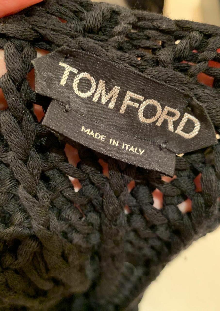 TOM FORD BLACK WOOL KNITTED TOP size 40 - S In Excellent Condition In Montgomery, TX