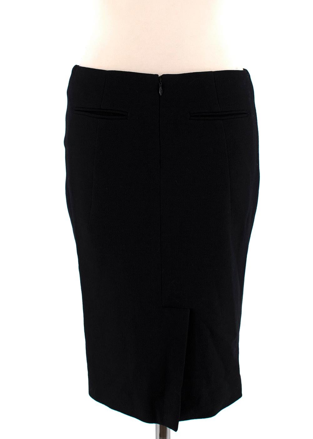 Tom Ford Black Wool Pencil Skirt - Size US2 In New Condition For Sale In London, GB