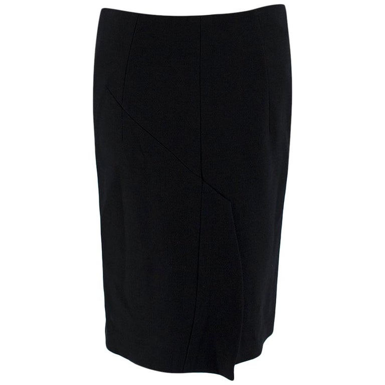 Tom Ford Black Wool Pencil Skirt - Size US2 For Sale at 1stDibs