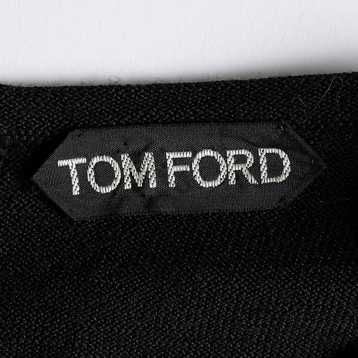 Pull à col rond TOM FORD en laine et soie noire HOOK & EYE L en vente 4