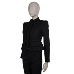 TOM FORD black wool UTILITARIAN TWILL Blazer Jacket 38 XS