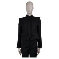 TOM FORD black wool UTILITARIAN TWILL Blazer Jacket 38 XS