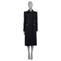 TOM FORD Schwarzer Wollmantel ZIP FRONT 38 XS