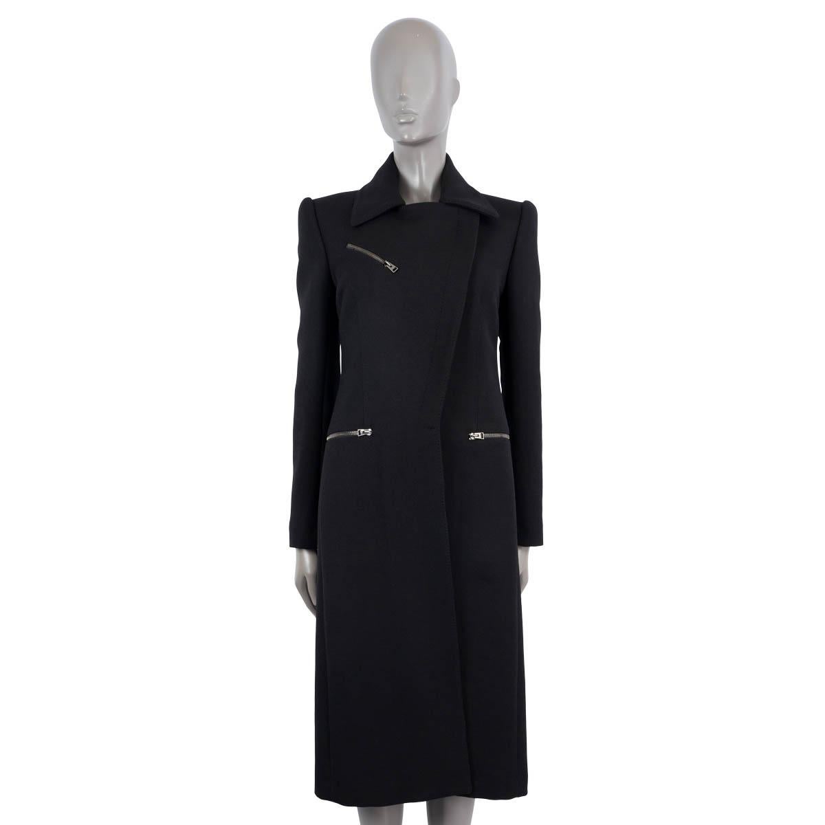 Black TOM FORD black wool ZIP FRONT Coat Jacket 38 XS For Sale