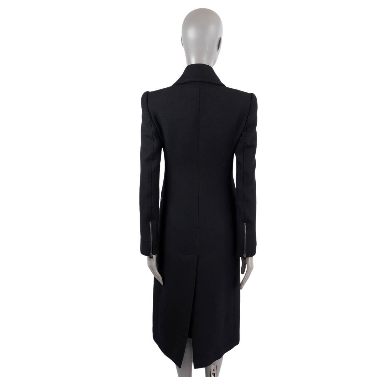 Manteau ZIP FRONT en laine noire TOM FORD 38 XS Pour femmes en vente