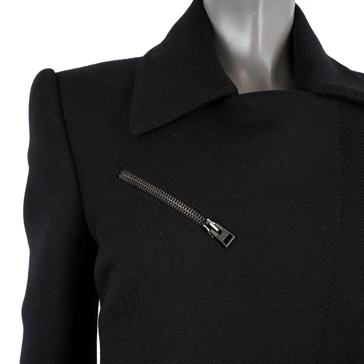 Manteau ZIP FRONT en laine noire TOM FORD 38 XS en vente 1