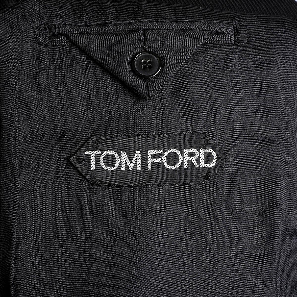 TOM FORD black wool ZIP FRONT Coat Jacket 38 XS For Sale 2