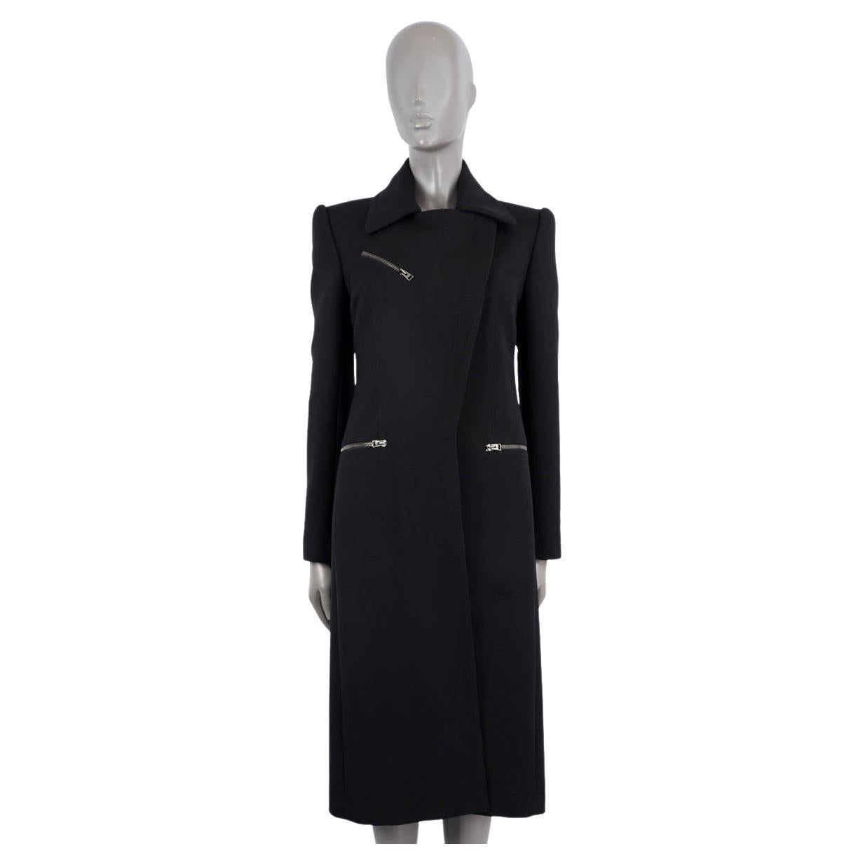 TOM FORD black wool ZIP FRONT Coat Jacket 38 XS For Sale