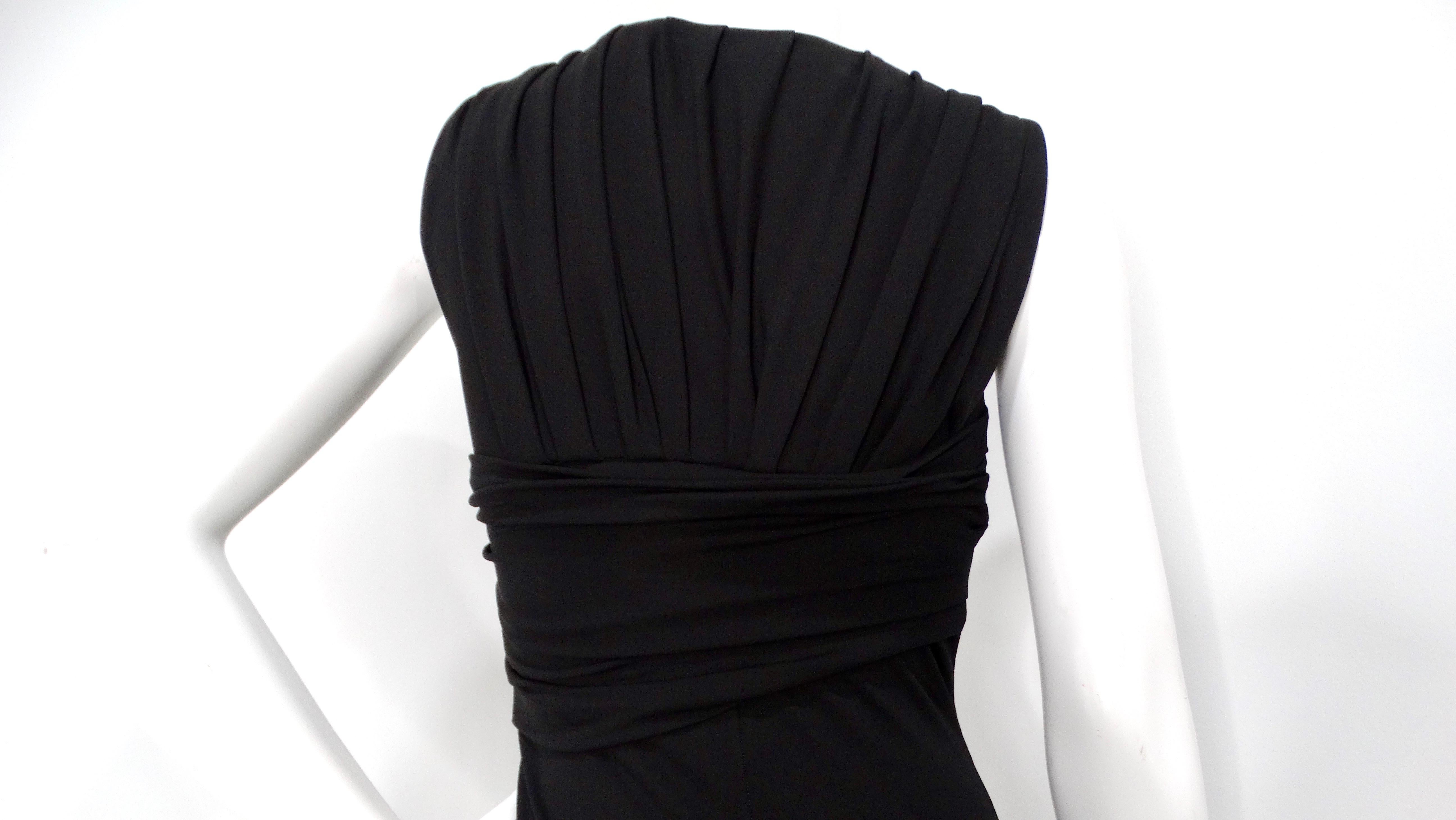 Tom Ford Black Wrap Detail Sleeveless Midi Dress en venta 5