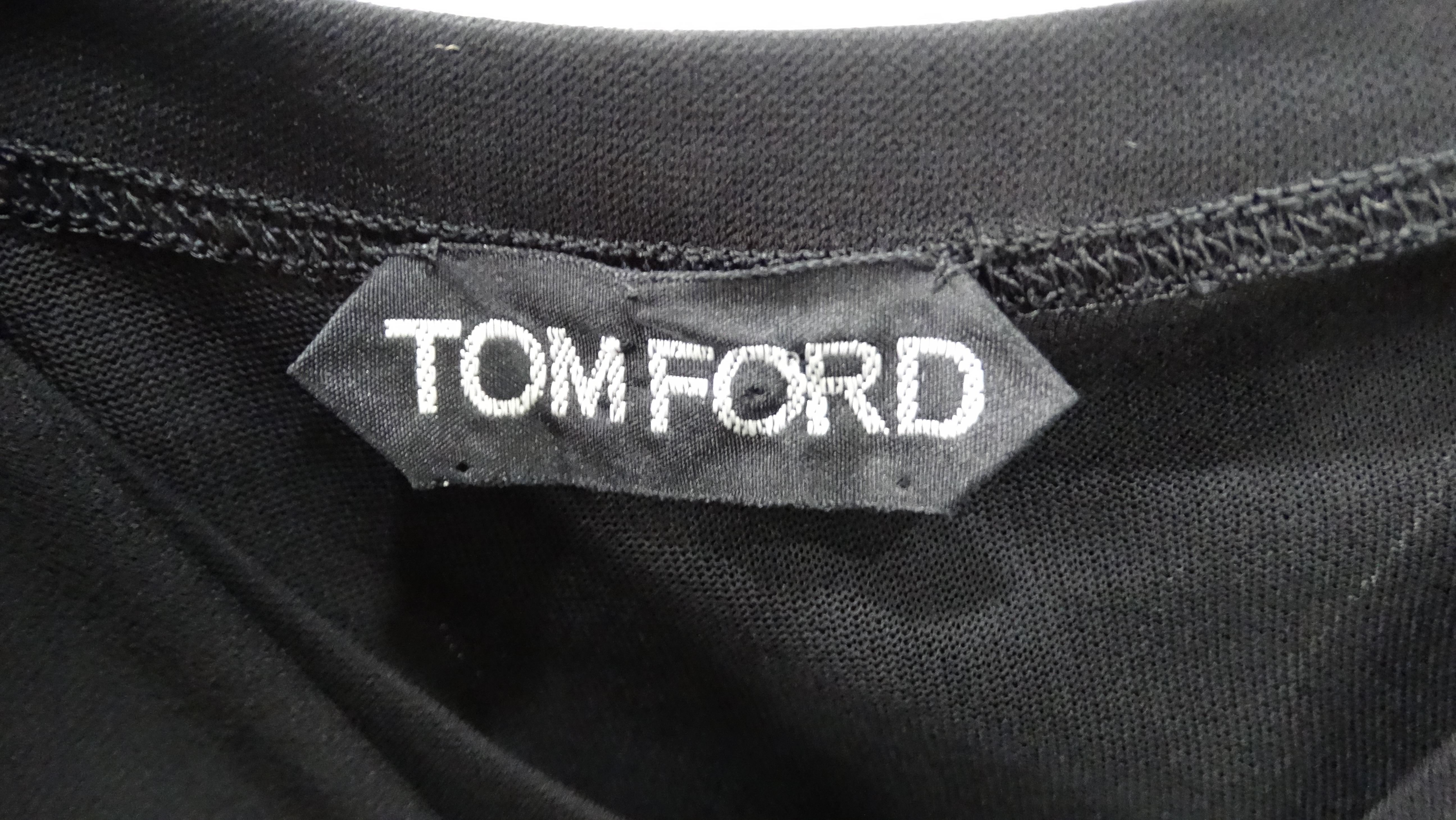 Tom Ford Black Wrap Detail Sleeveless Midi Dress en venta 6