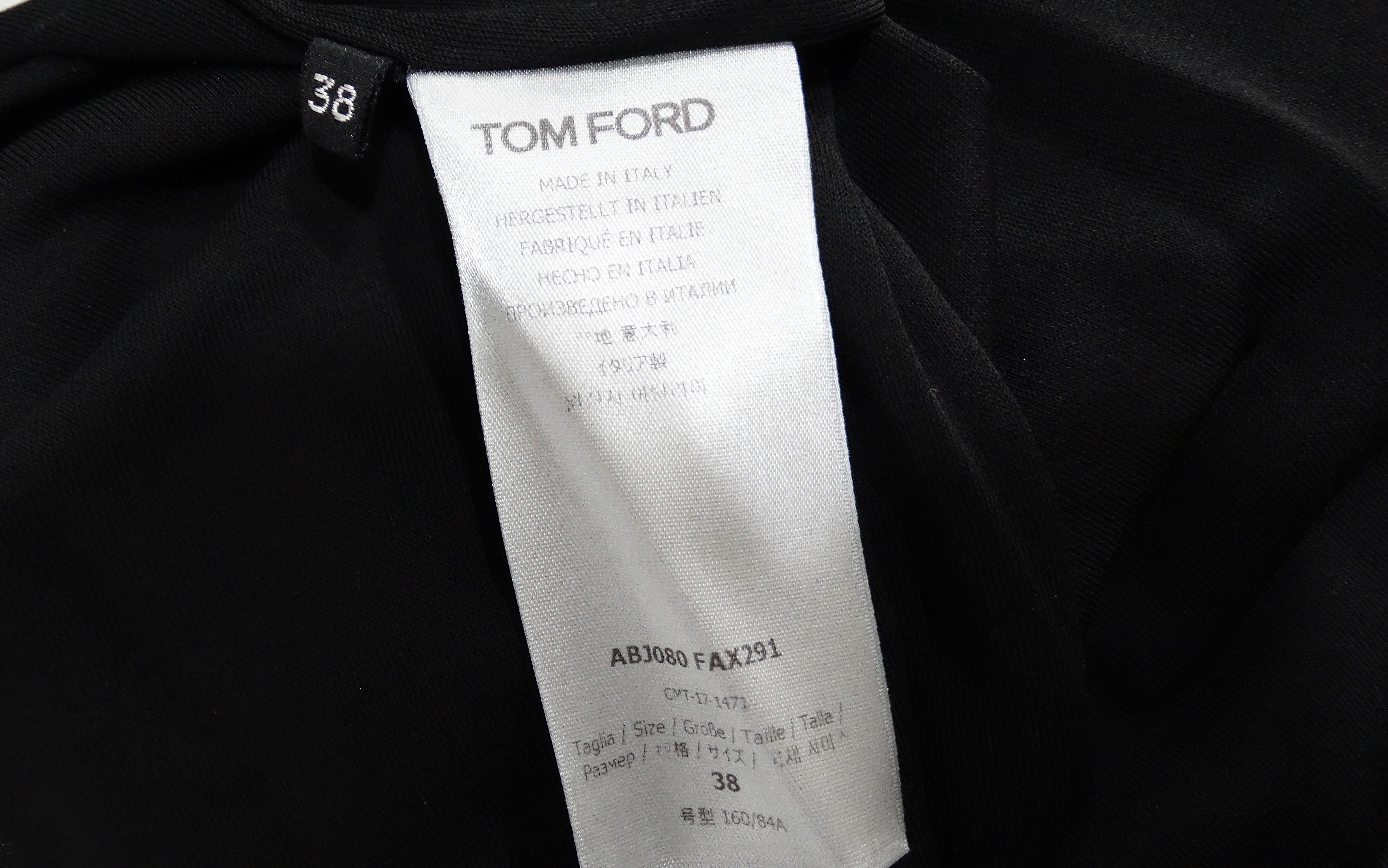 Tom Ford Black Wrap Detail Sleeveless Midi Dress en venta 7
