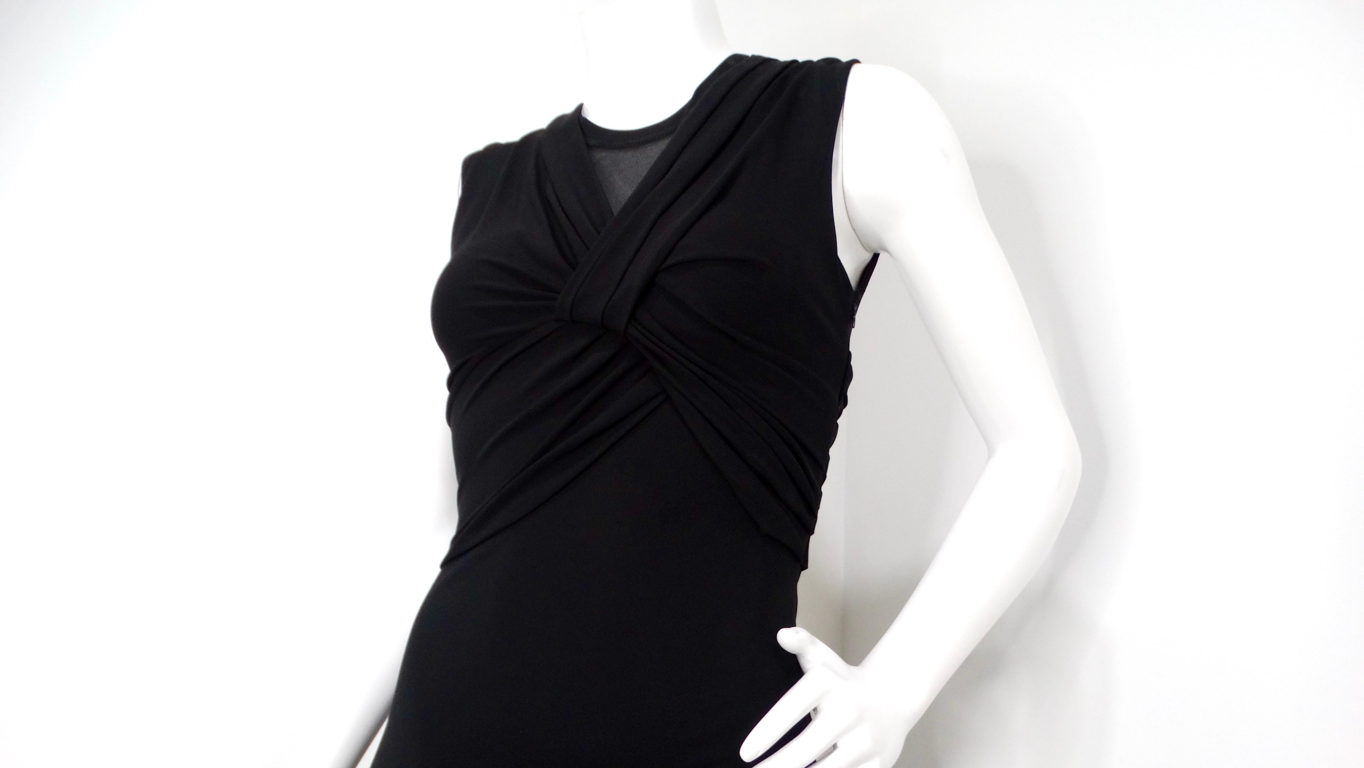 Tom Ford Black Wrap Detail Sleeveless Midi Dress Negro en venta
