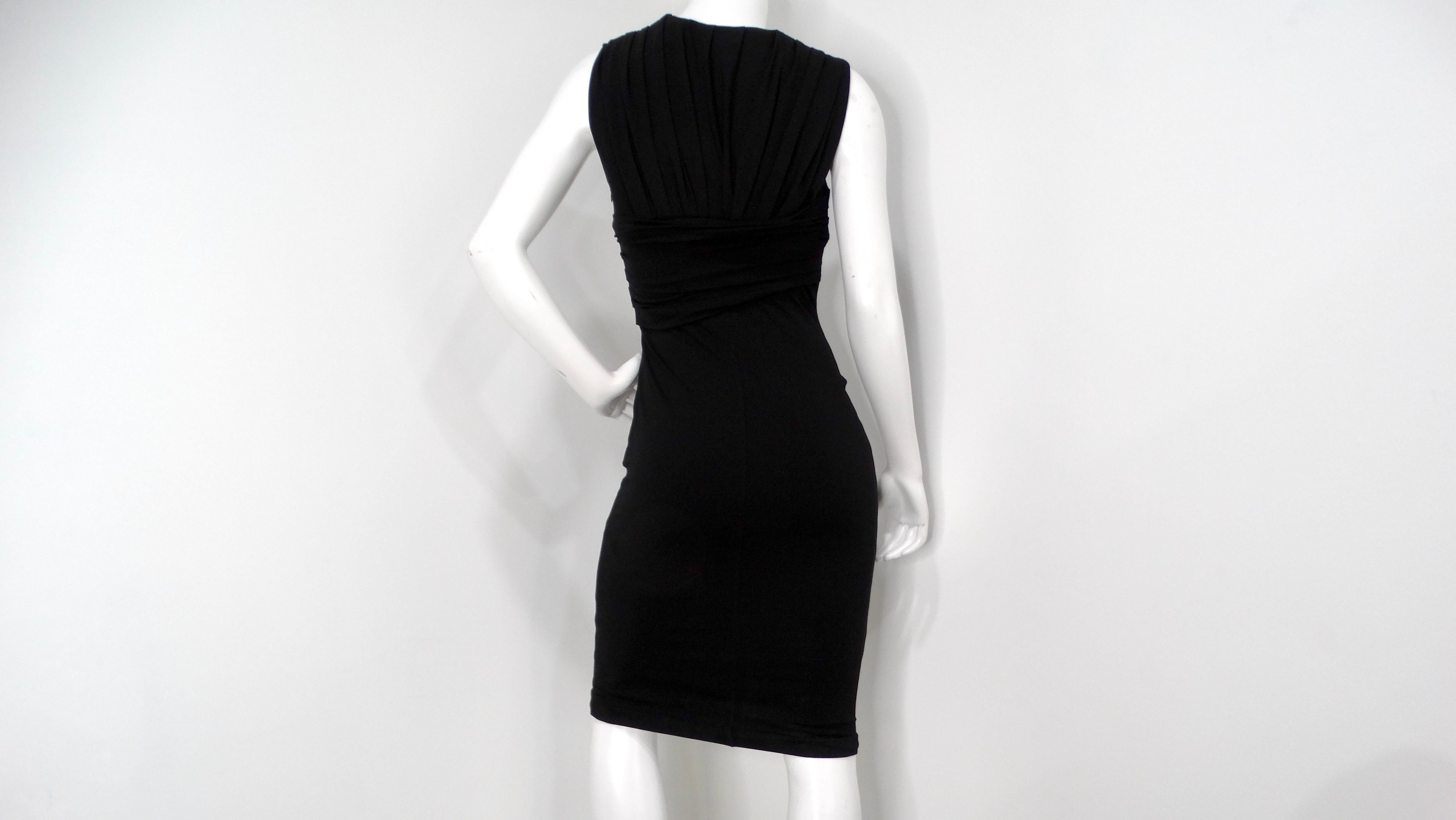 Tom Ford Black Wrap Detail Sleeveless Midi Dress en venta 2