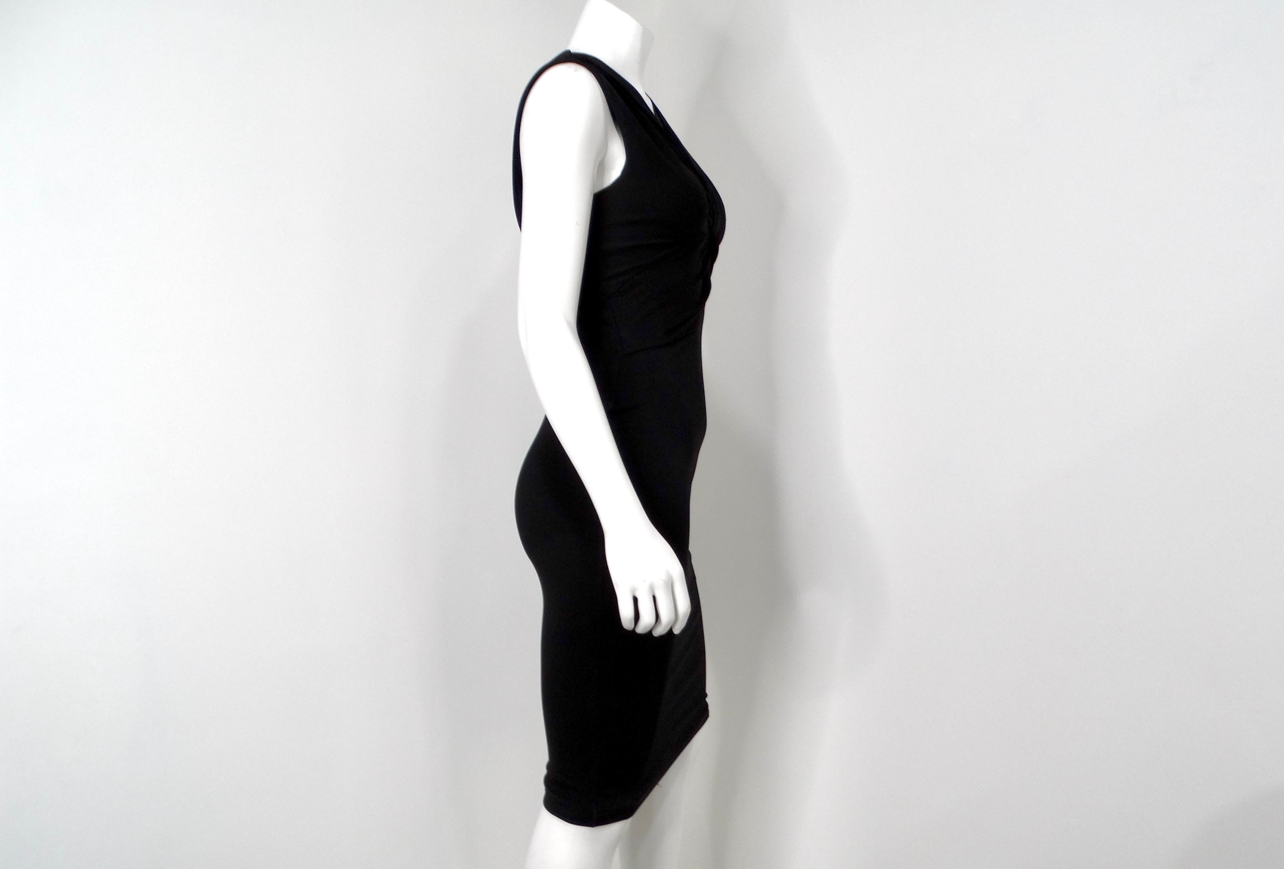 Tom Ford Black Wrap Detail Sleeveless Midi Dress en venta 4