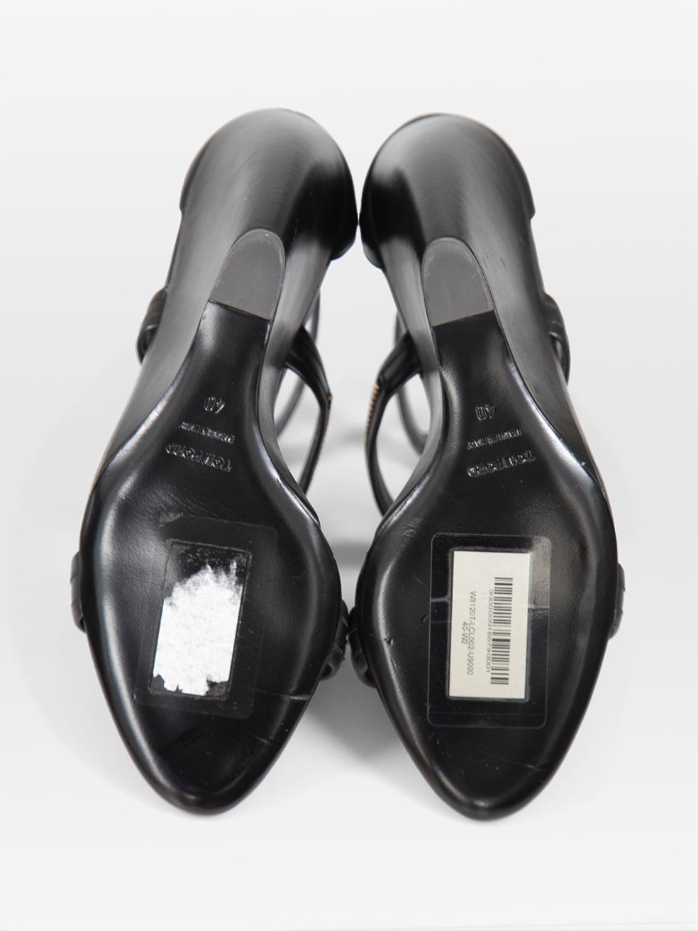 Women's Tom Ford Black Zip Detail Wedge Heel Sandals Size IT 40 For Sale
