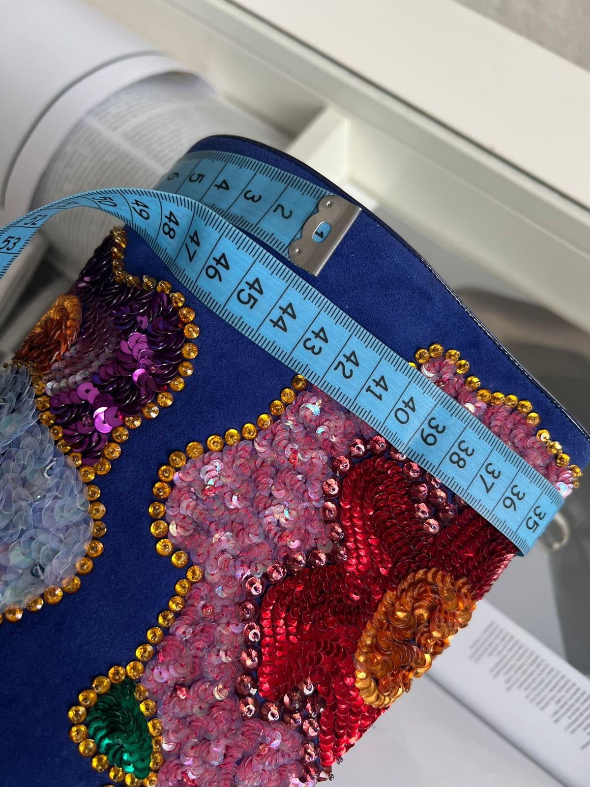 Tom Ford - Cuissardes en daim bleu à fleurs pailletées en vente 8