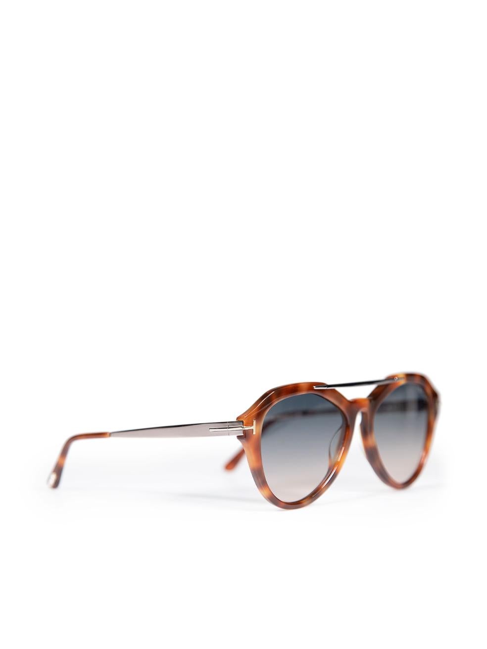 Tom Ford Blonde Havana Lisa Aviator Sunglasses In New Condition For Sale In London, GB