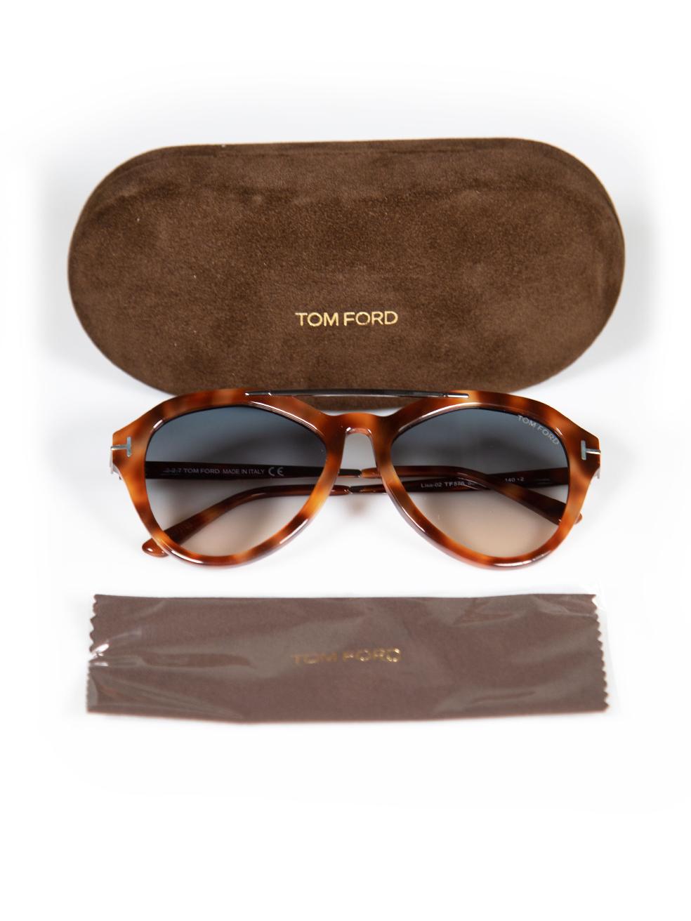 Tom Ford Blonde Havana Lisa Aviator Sunglasses For Sale 4
