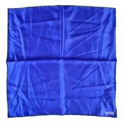 TOM FORD Blue Black Logo Silk Pocket Square