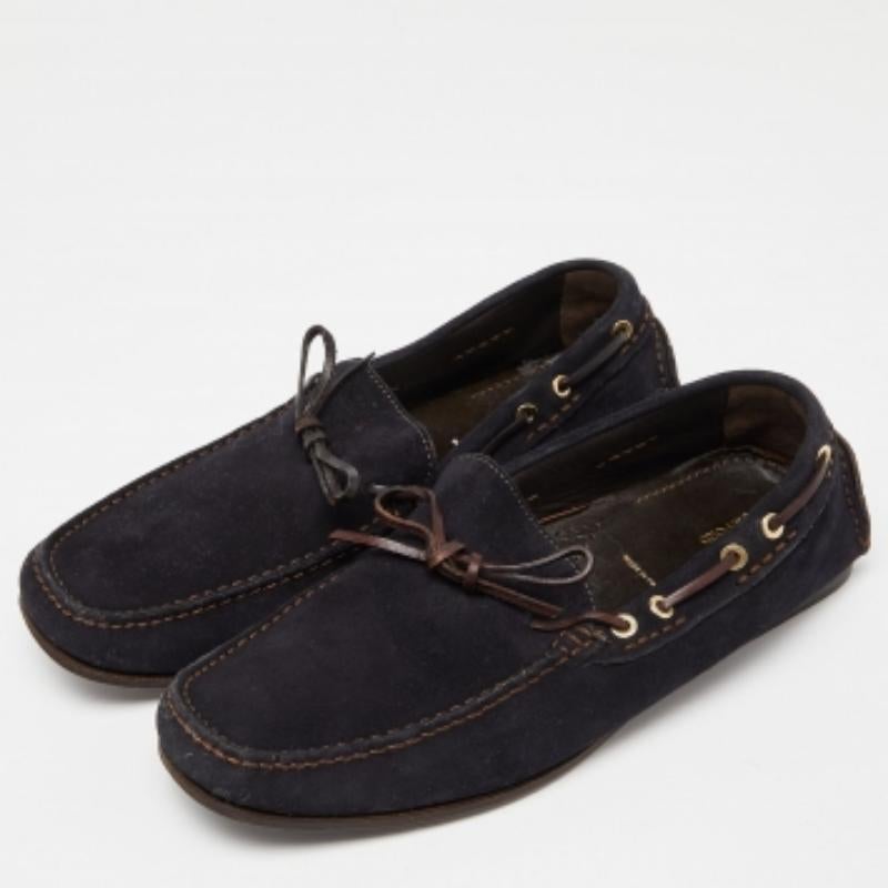 Mocassins à glands en daim et cuir bleu/marron Tom Ford Taille 43.5 Bon état - En vente à Dubai, Al Qouz 2