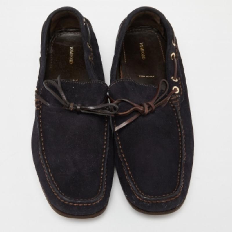 Mocassins à glands en daim et cuir bleu/marron Tom Ford Taille 43.5 Pour hommes en vente