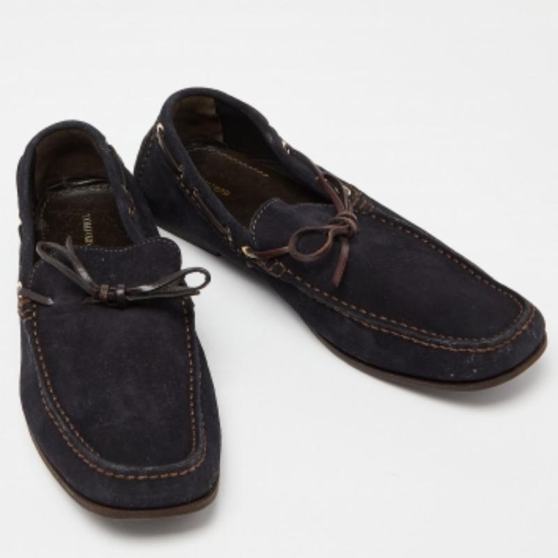 Mocassins à glands en daim et cuir bleu/marron Tom Ford Taille 43.5 en vente 2