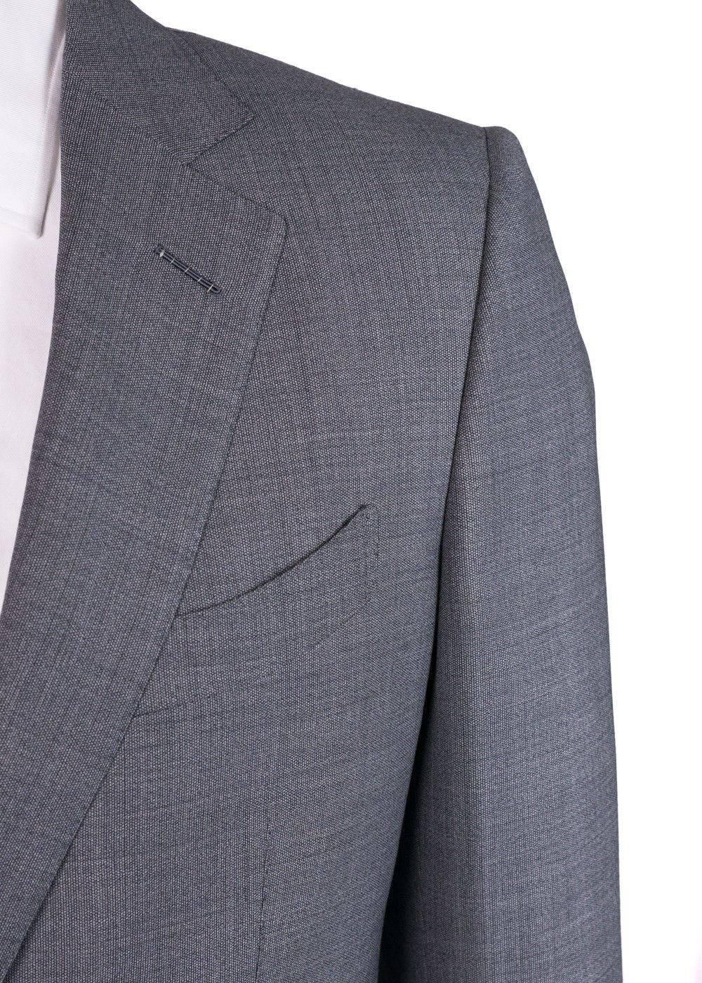 Gray Tom Ford Blue Chambray Wool Blend Windsor Two Piece Suit For Sale
