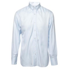 Tom Ford Blue Cotton Button Down Shirt L