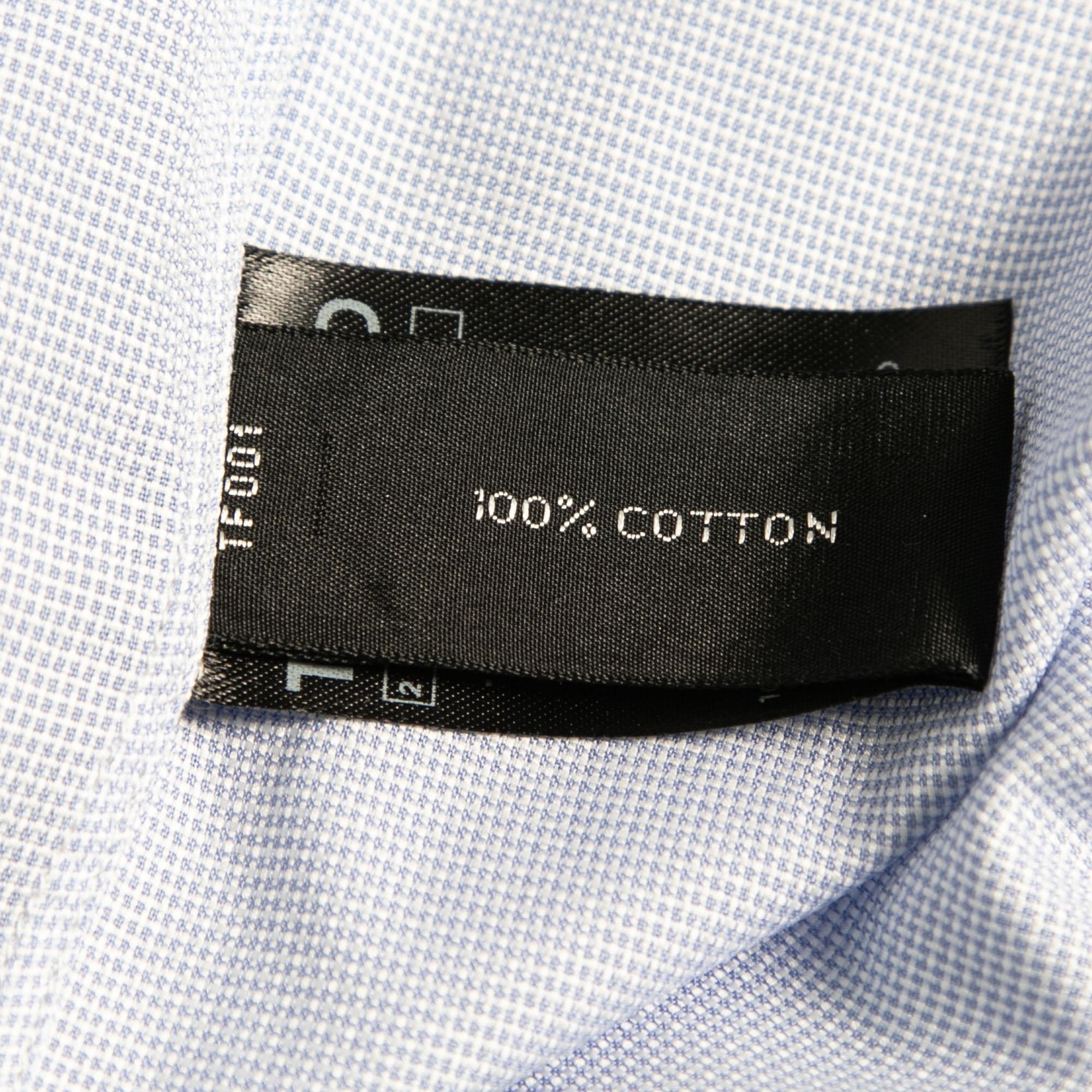 Gris Tom Ford - Chemise boutonnée à l'avant en coton bleu L