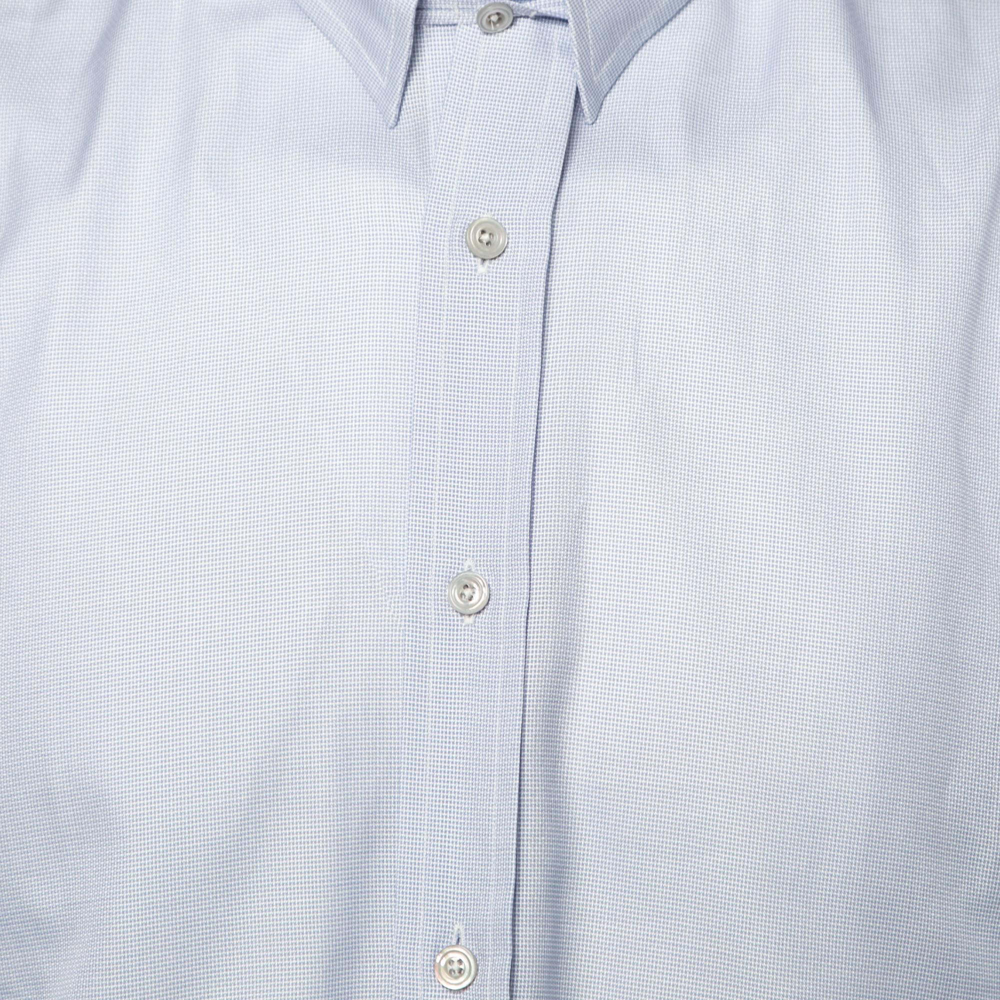 Tom Ford - Chemise boutonnée à l'avant en coton bleu L 1