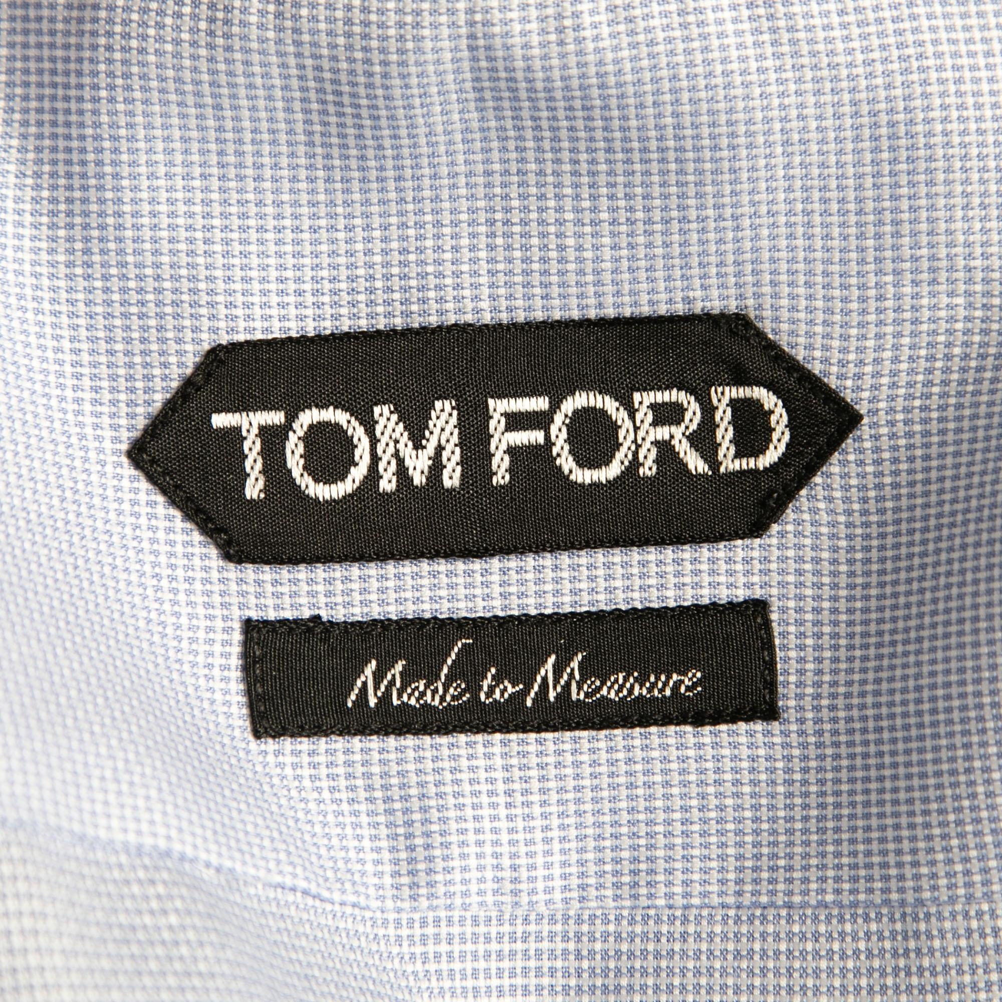 Tom Ford - Chemise boutonnée à l'avant en coton bleu L 2