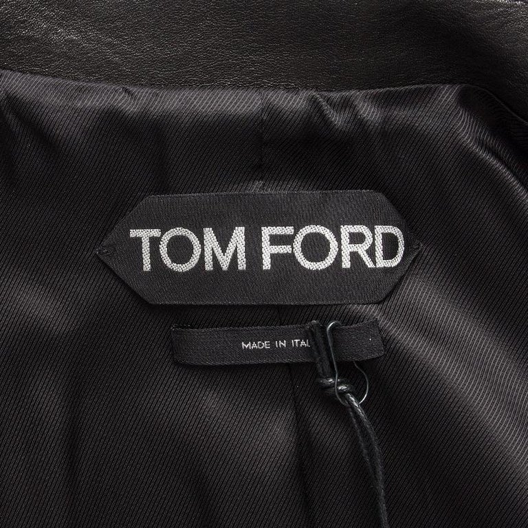 TOM FORD blue cotton MANDARIN COLLAR MILITARY Jacket 40 S For Sale at ...