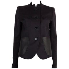 TOM FORD blue cotton MANDARIN COLLAR MILITARY Jacket 40 S