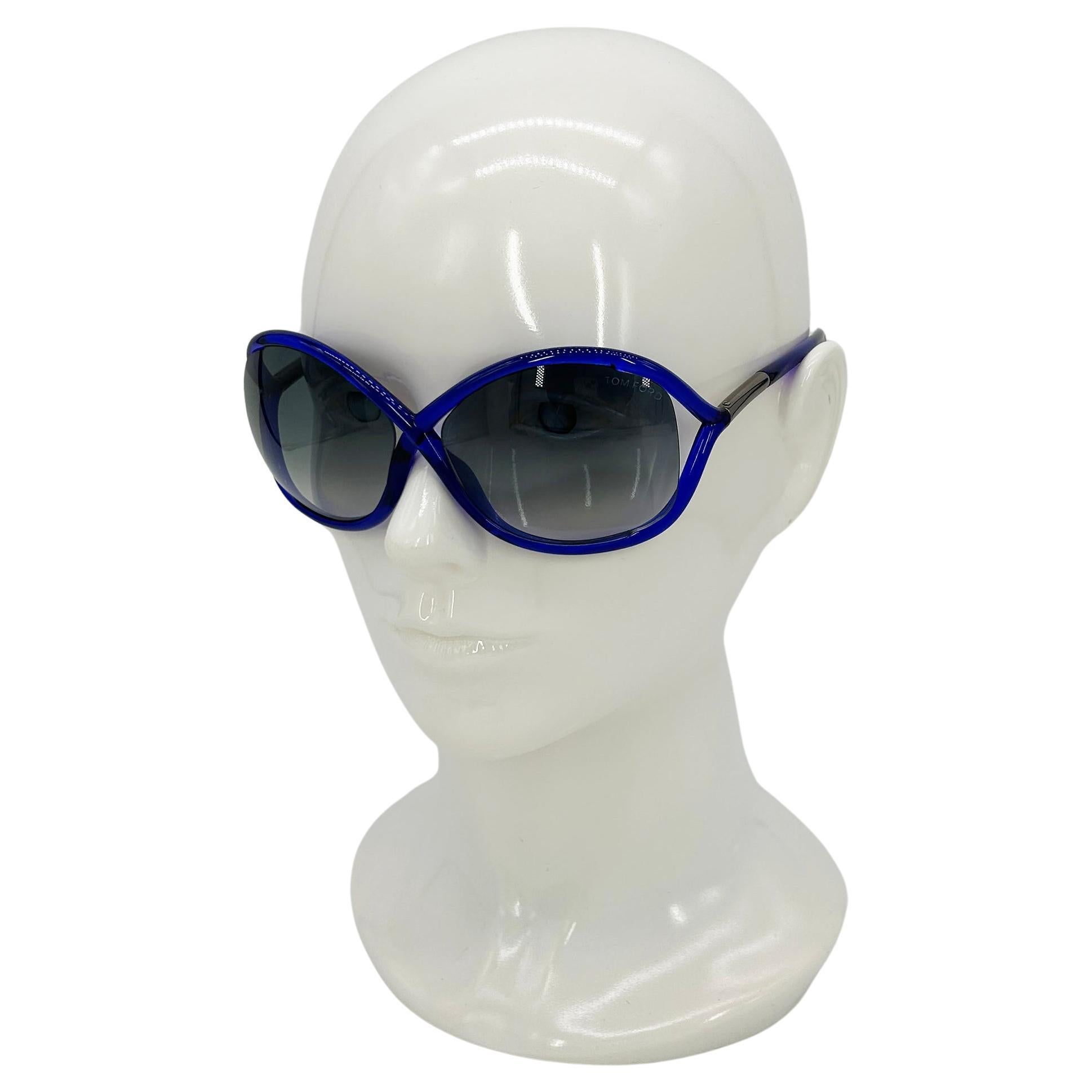 Tom Ford Blue Frame Gradient Lens Whitney Sunglasses
