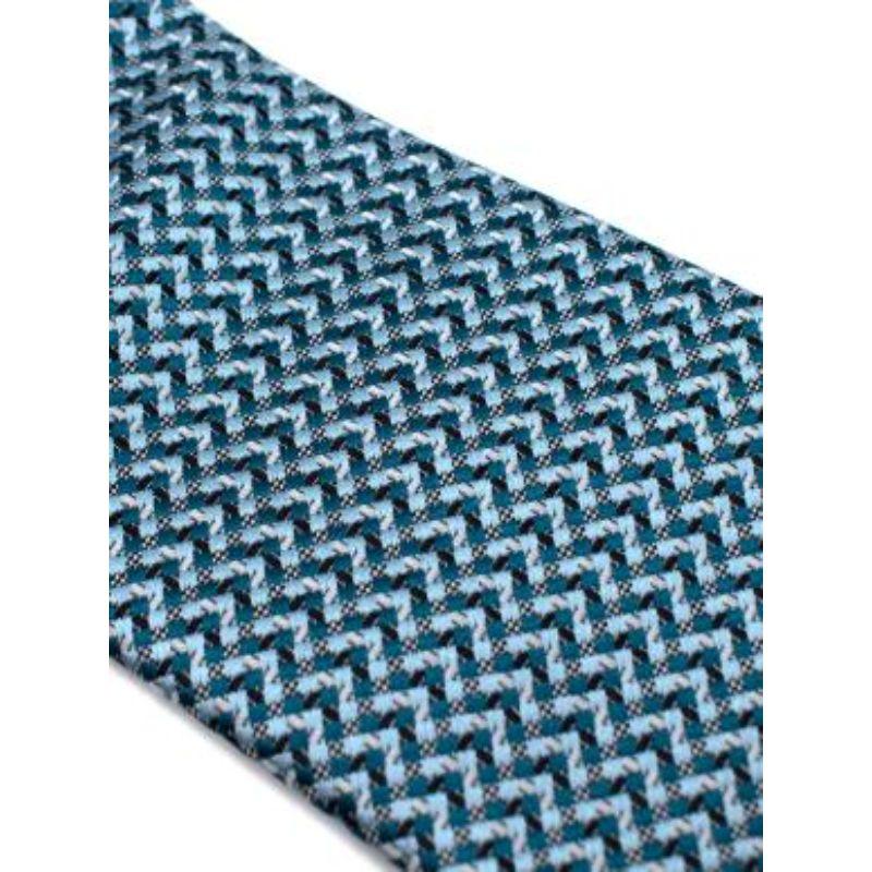 Tom Ford Blue & Green Patterned Tie For Sale 1