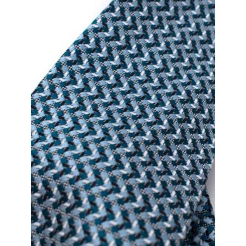 Tom Ford Blue & Green Patterned Tie For Sale 2