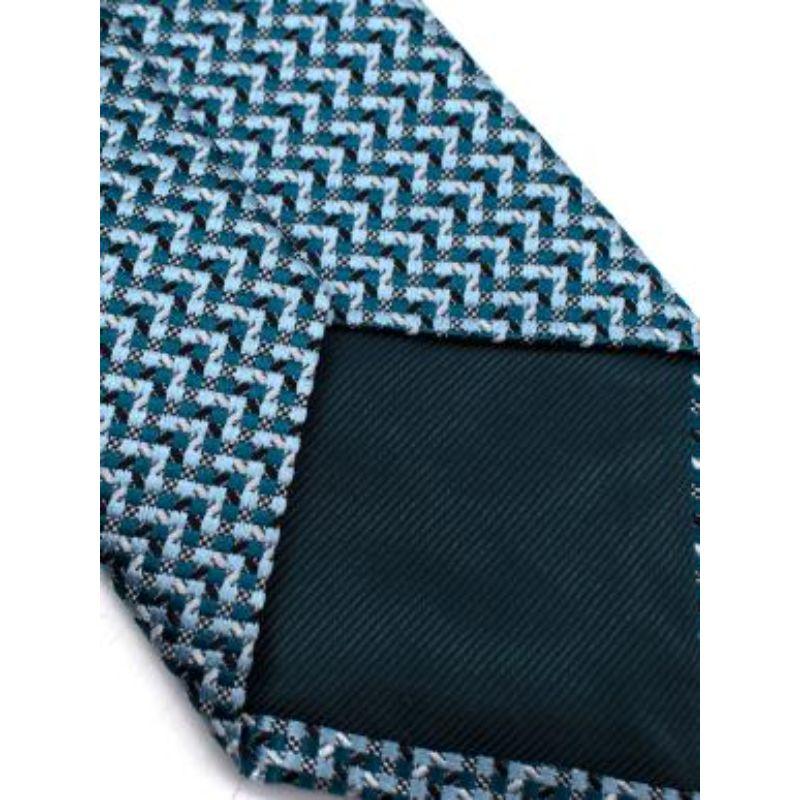 Tom Ford Blue & Green Patterned Tie For Sale 3