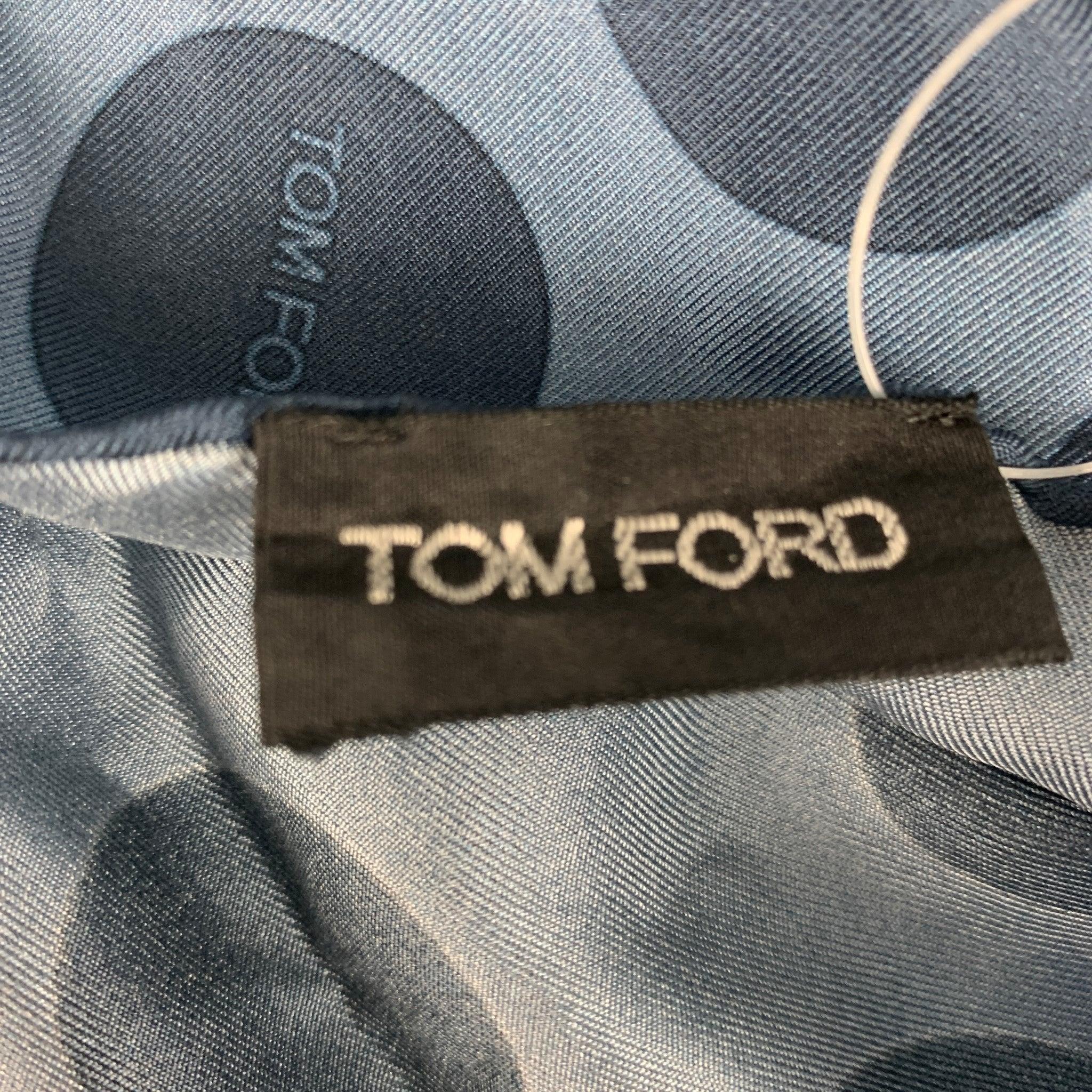 TOM FORD Cravate en soie bleu gris à pois Pour hommes en vente