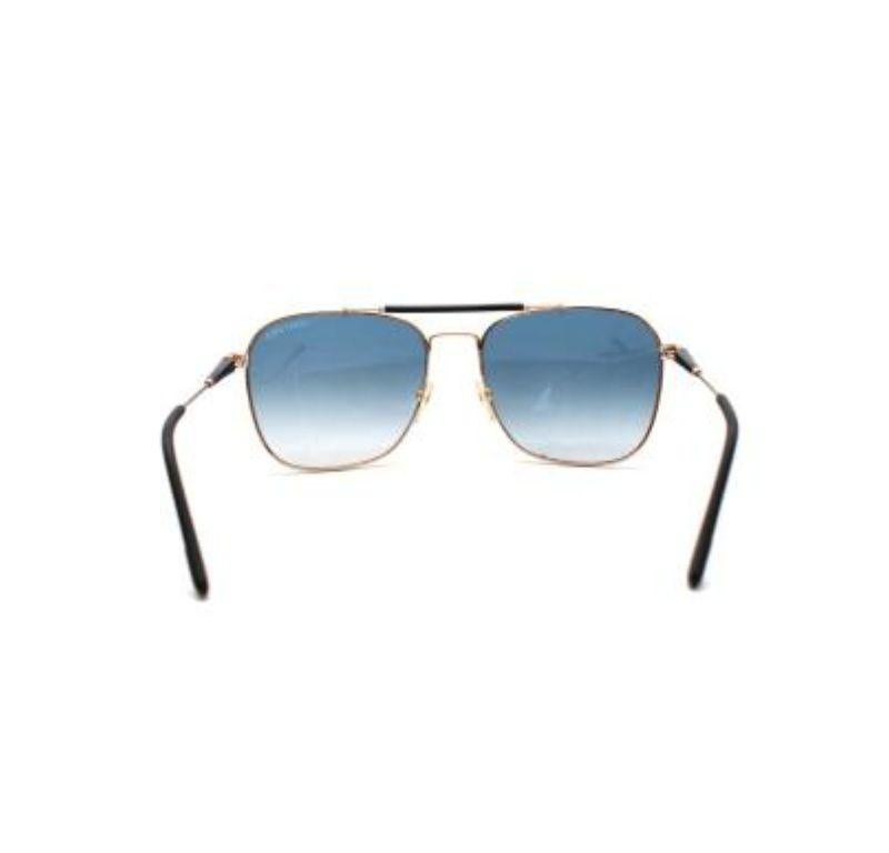 Tom Ford Blue Lens Edward Aviator Sunglasses In Good Condition For Sale In London, GB