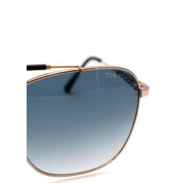 Women's or Men's Tom Ford Blue Lens Edward Aviator Sunglasses For Sale