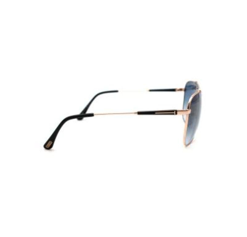 Tom Ford Blue Lens Edward Aviator Sunglasses For Sale 1